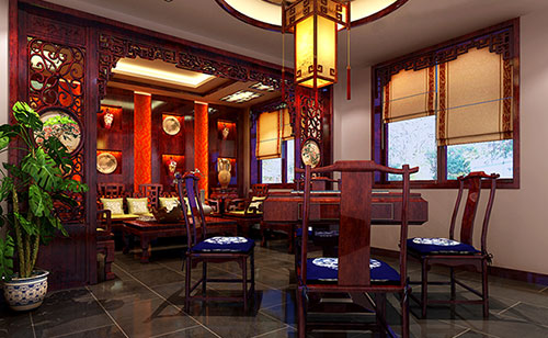 咸安古典中式风格茶楼包间设计装修效果图